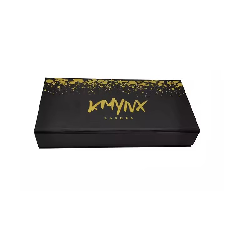 Gold Foil Magnetic Black False Eyelash Packaging Box