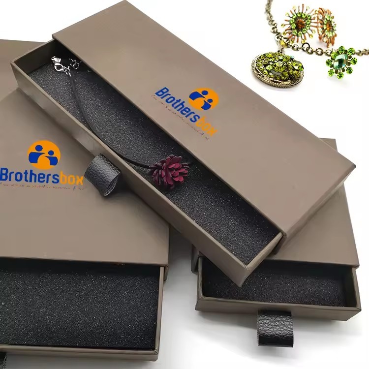 Eco Friendly Personalized Cardboard Drawer Jewelry Paper Box Custom Logo