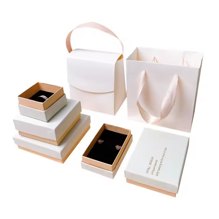 Recycled Rigid Paper Exquisite Mini Lid And Base Jewelry Storage Packaging Box