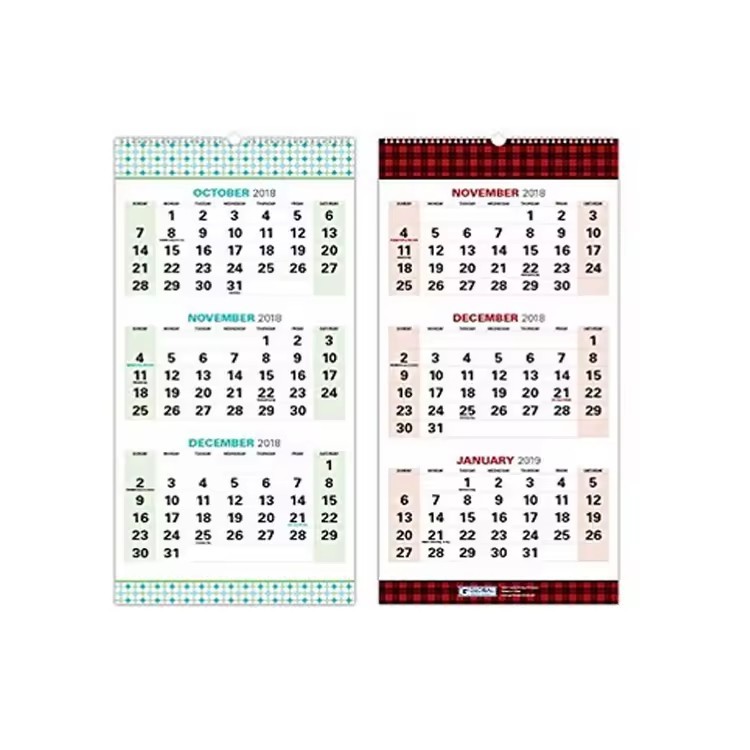 New Design 3 Months Wall Calendar