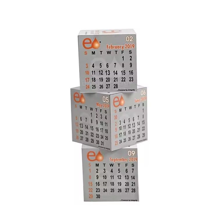 12 Month Magnetic Vertical Cube Blocks Calendar With 3 Magic Cube