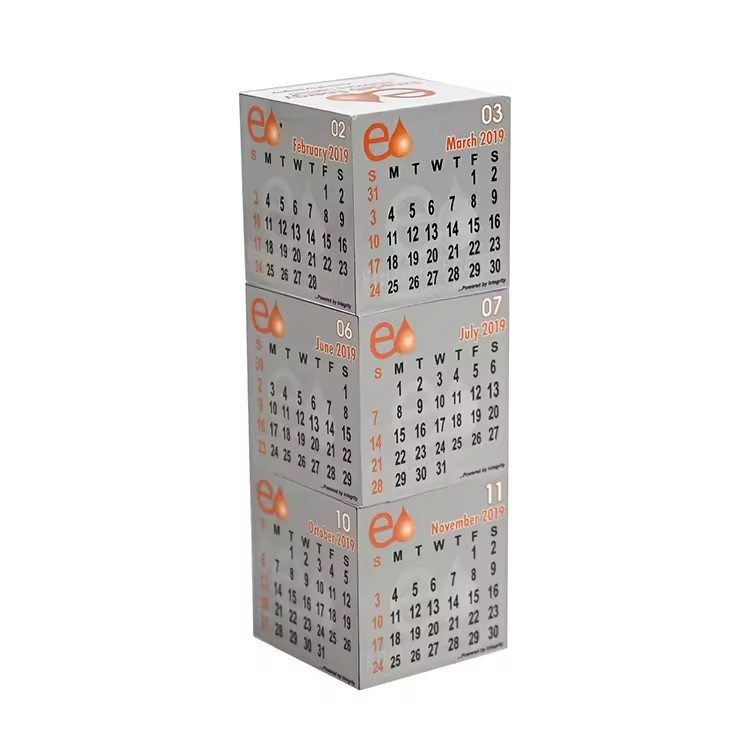 12 Month Magnetic Vertical Cube Blocks Calendar With 3 Magic Cube