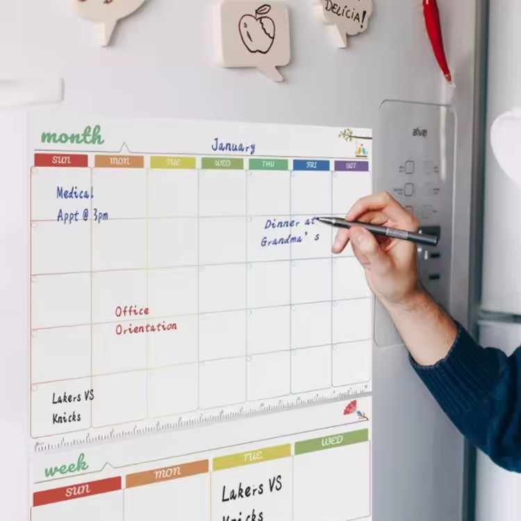 Weekly Menu Planner Fridge Magnetic Calendar