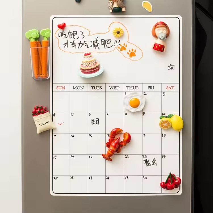 Weekly Menu Planner Fridge Magnetic Calendar