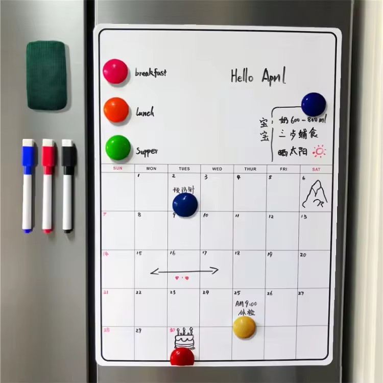 Weekly Menu Planner Fridge Magnetic Calendar