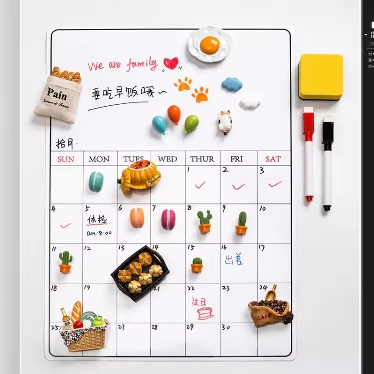 Weekly Menu Planner Fridge Magnetic Calendar