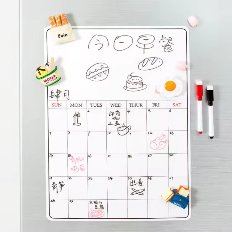 Weekly Menu Planner Fridge Magnetic Calendar