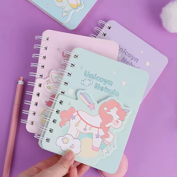 Pocket Mini Memo Pad Custom Made Korean Eco Friendly Kawaii Pink Spiral Notepad Planner