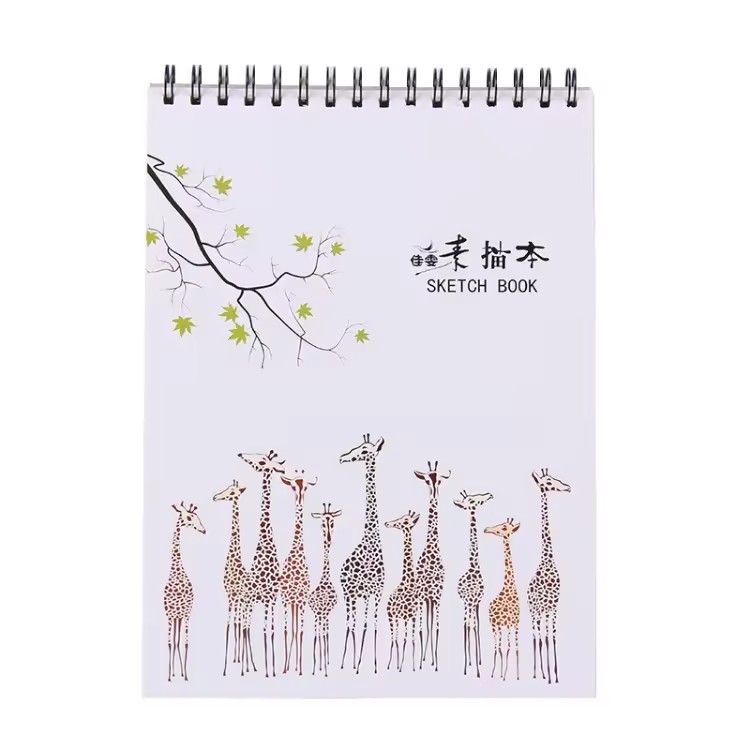 Small Black Hardcover A5 Blank Watercolor Sketchbook For Kids