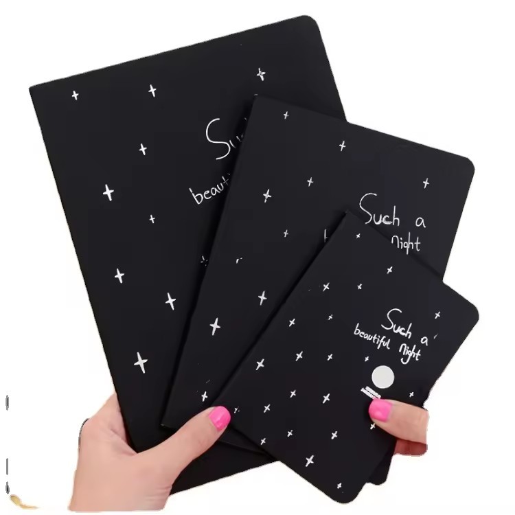 Eco-friendly Custom Shaped Sheets Kids Drawing Book Black Page Sketchbook