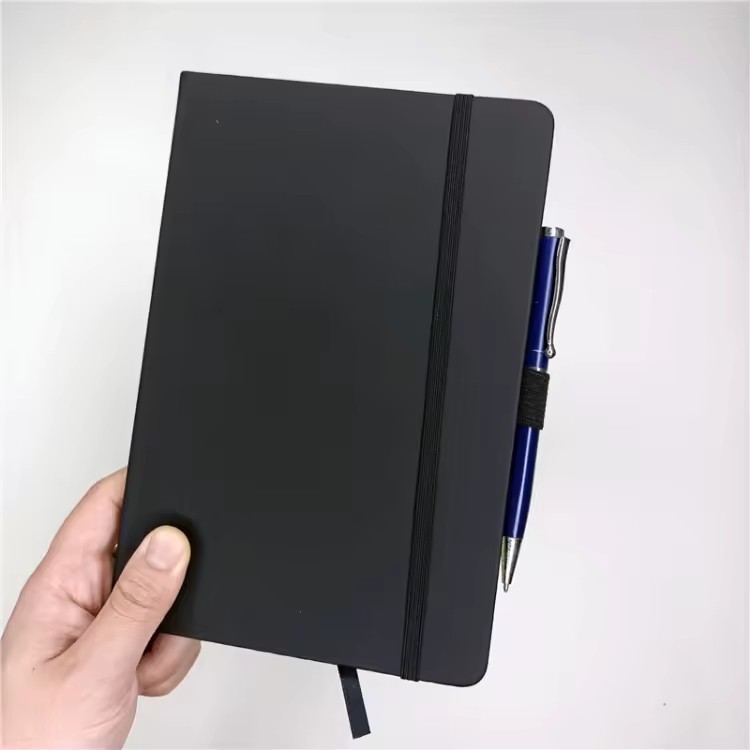 Sublimation Journal Custom Black A5 Notebook With Pen Holder