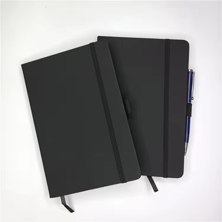 Sublimation Journal Custom Black A5 Notebook With Pen Holder