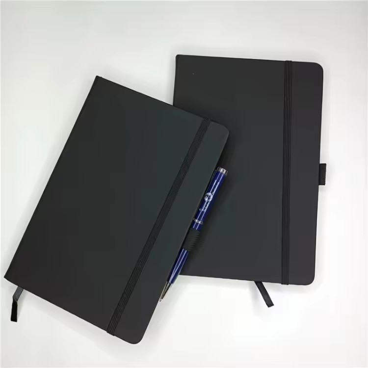 Sublimation Journal Custom Black A5 Notebook With Pen Holder