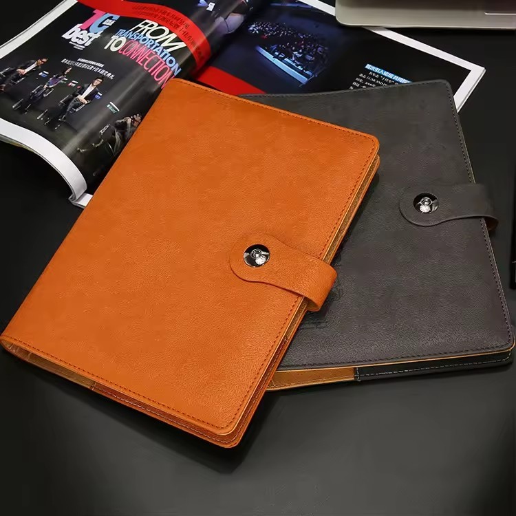 Custom Professional Black A5 Leather Premium Wholesale Printing Daily Planner