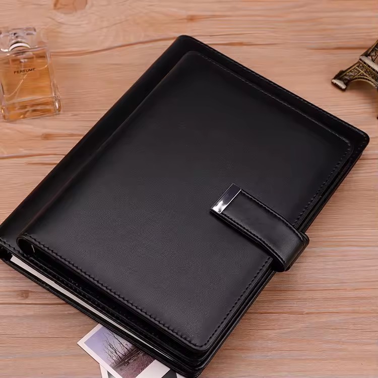 Black A5 A6 Pu Leather Cover Customer Agendas 2022 Planner