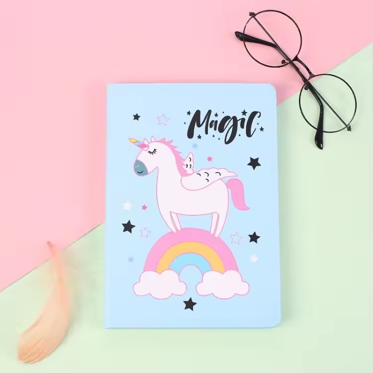 Stationery Item Custom Logo Colourful Girls Diary Rainbow Unicorn A4 Note Book Set