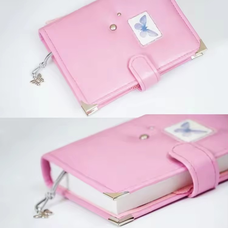 Luxury Pink Manifestation Small Pu Leather Cute Diary Covers For Girls Necklace