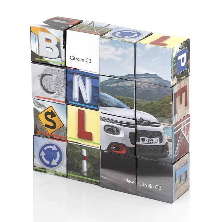 Personalized Custom Soy-Based Ink Cardboard Paper Craft 3X3 9Pcs Block Educational Puzzle Cube