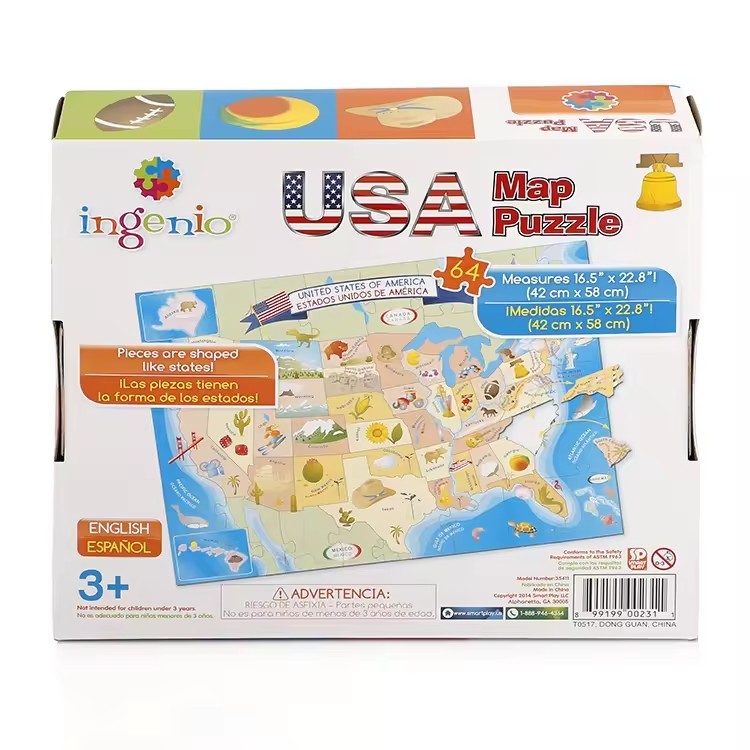 Large Pieces Children Education Toy Game Customized Country Map Jigsaw Puzzle