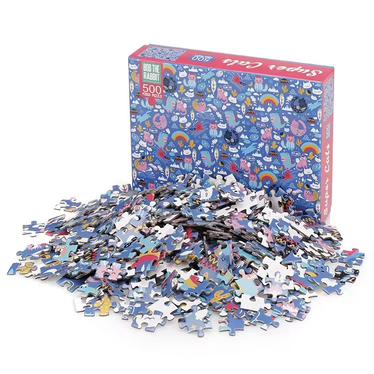 High Quality Kids Adult Paper Jigsaw Puzzle 500Pcs 1000Pcs Puzzles Game Custom