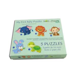 5 Pieces of Animal Educational Paper First Baby Puzzle With Cartoon Art Picture For Kids