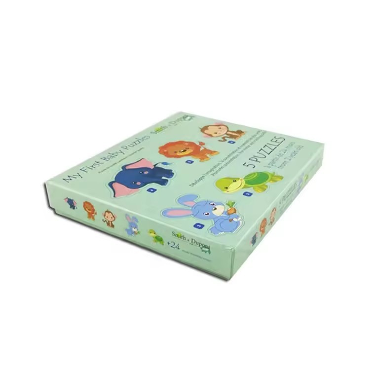 5 Pieces of Animal Educational Paper First Baby Puzzle With Cartoon Art Picture For Kids