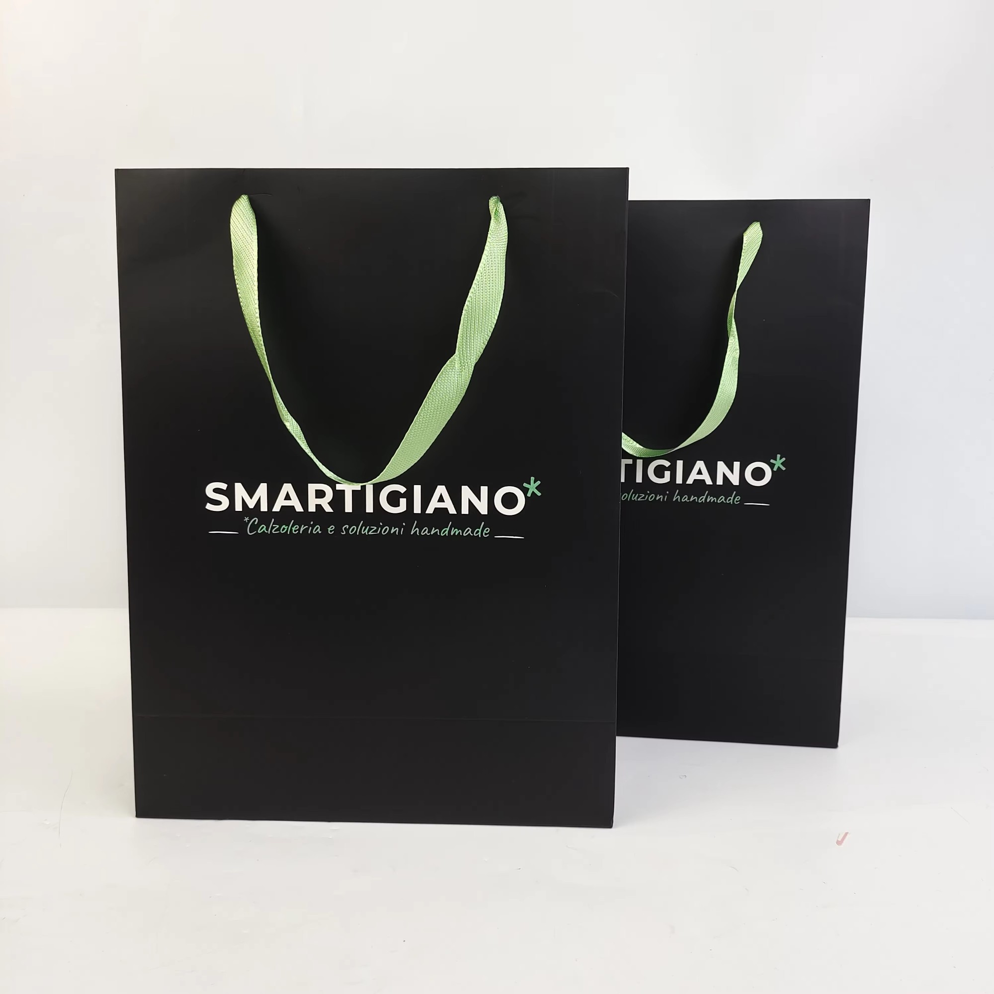 luxury custom logo black k shoe boutique gift shopping paper cardboard packaging bags with handle for birthdays shop