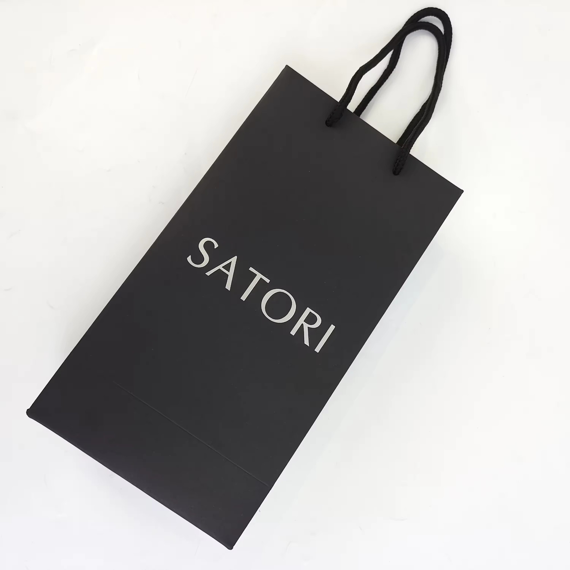 silver logo Printed black Carry Bags Luxury Boutique clothes retail Shopping Paper Packaging Bags Clothes gift takeaway