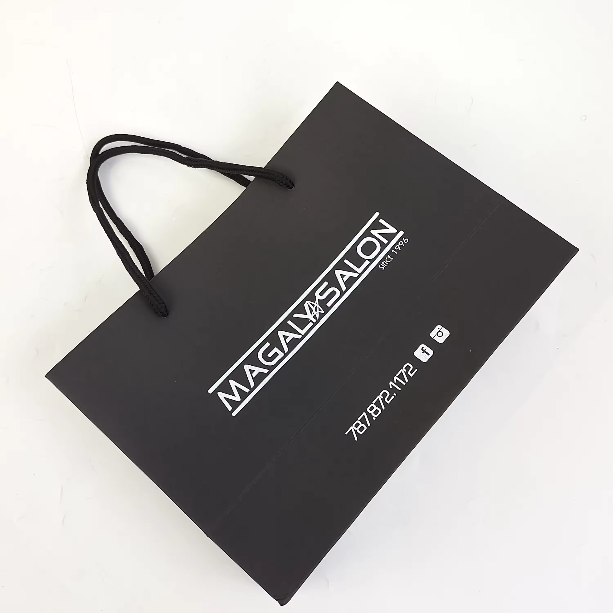 paper Bag Custom Logo Gift Packaging business Paper bag with Luxury Handle Black paper bag - 副本