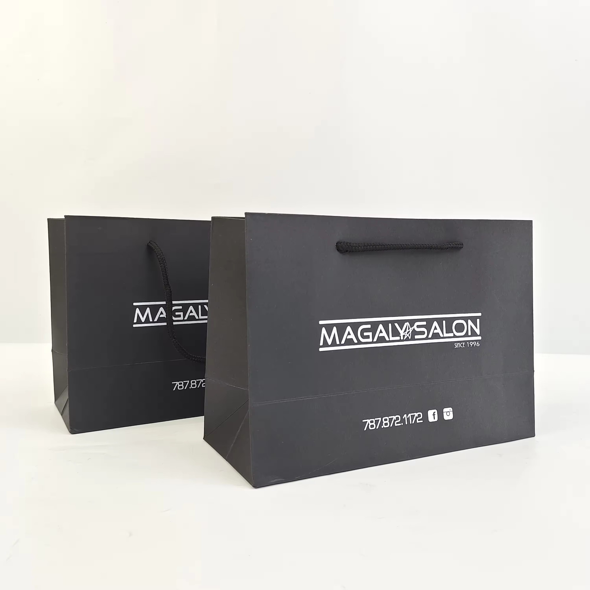 paper Bag Custom Logo Gift Packaging business Paper bag with Luxury Handle Black paper bag - 副本