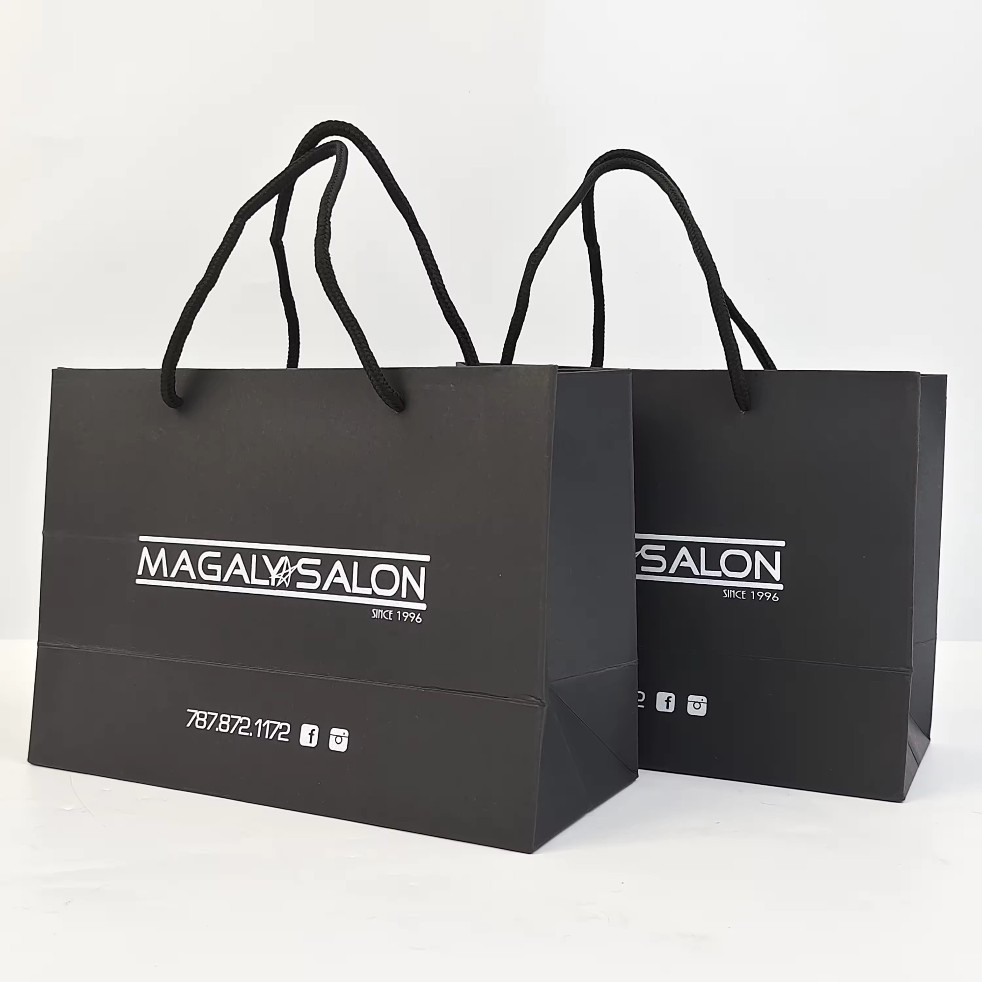 paper Bag Custom Logo Gift Packaging business Paper bag with Luxury Handle Black paper bag - 副本