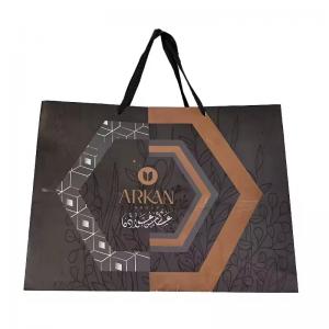 Luxury Black Clothes Packing Clothing Shopping Gift Bag Paper Bags Printed Custom Logo