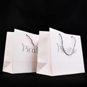 Luxury Printed Silver Foil Clothing Packaging Paper Bag Shopping Paper Bag For Clothes