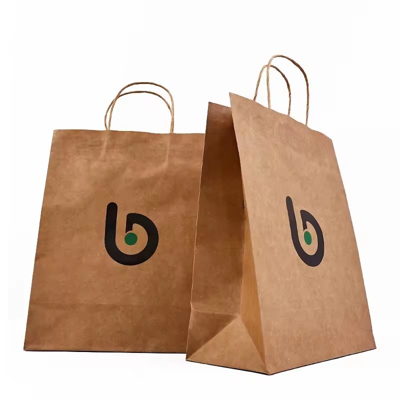 Eco-Friendly Paper Shopping Bag With Logo Paper Kraft Bag Custom Paper Bags With Handles