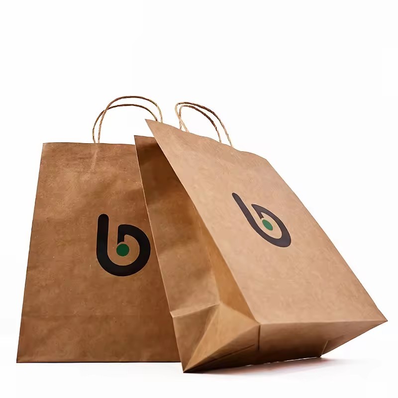 Eco-Friendly Paper Shopping Bag With Logo Paper Kraft Bag Custom Paper Bags With Handles