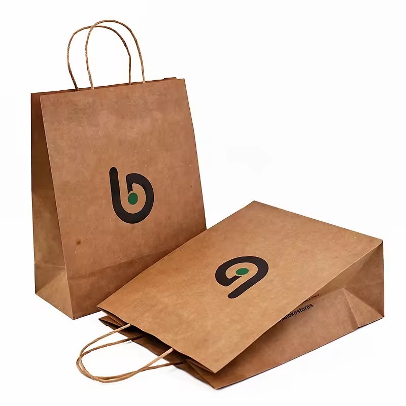 Eco-Friendly Paper Shopping Bag With Logo Paper Kraft Bag Custom Paper Bags With Handles