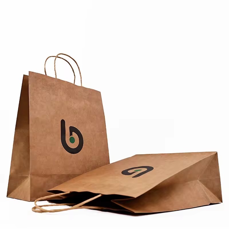 Eco-Friendly Paper Shopping Bag With Logo Paper Kraft Bag Custom Paper Bags With Handles