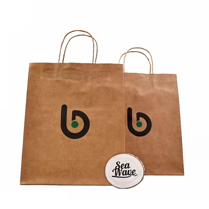 Eco-Friendly Paper Shopping Bag With Logo Paper Kraft Bag Custom Paper Bags With Handles