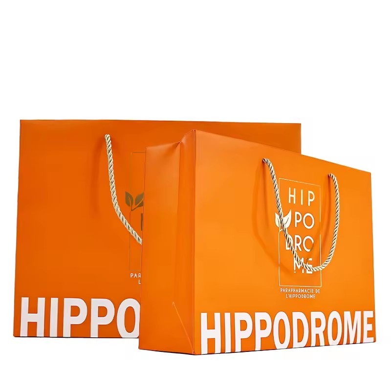 luxury paper bags with handle thick 230gsm strong shopping paper bag grocery gift bags 100% Recyclable