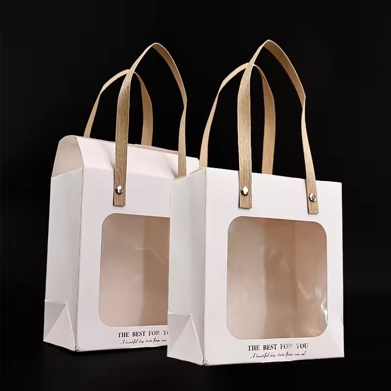 Foldable reusable paper bags takeaway restaurant to go bags with logo