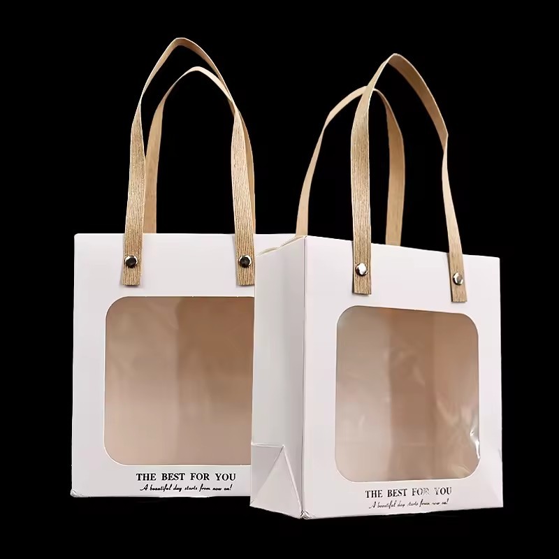 Foldable reusable paper bags takeaway restaurant to go bags with logo