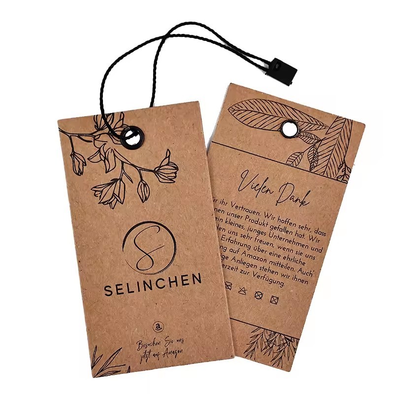 Luxury Garment T- shirt Clothing Brand Logo Paper Hanging Tag with string