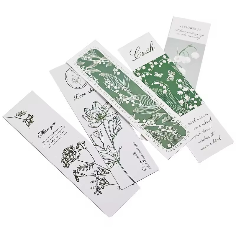 Bookmark card with printing logo For greeting Postcard gift business greeting green Paper Cards