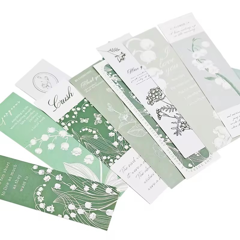 Bookmark card with printing logo For greeting Postcard gift business greeting green Paper Cards