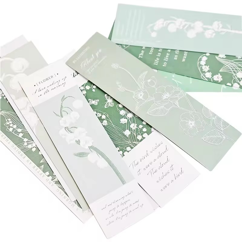 Bookmark card with printing logo For greeting Postcard gift business greeting green Paper Cards