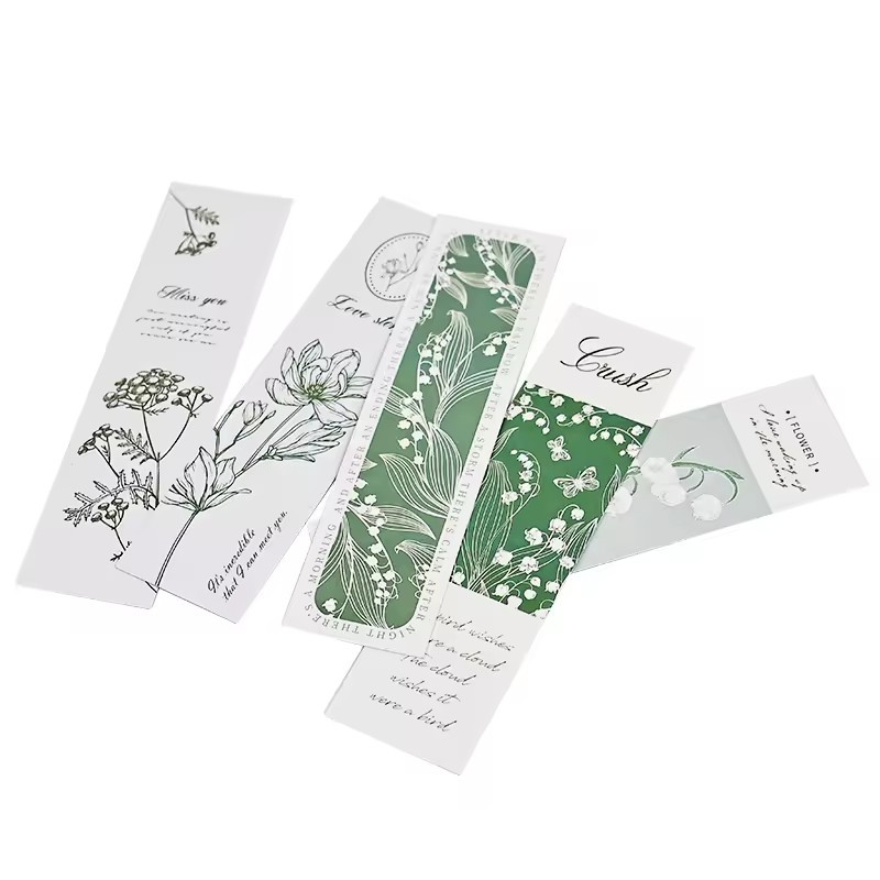 Bookmark card with printing logo For greeting Postcard gift business greeting green Paper Cards