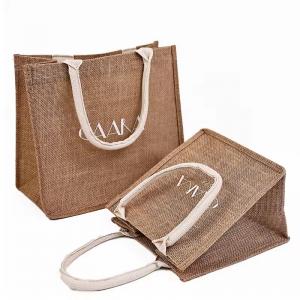 Portable linen shopping bag reusable Tote Bag with Festival Casual Traveling Tote Linen Bag