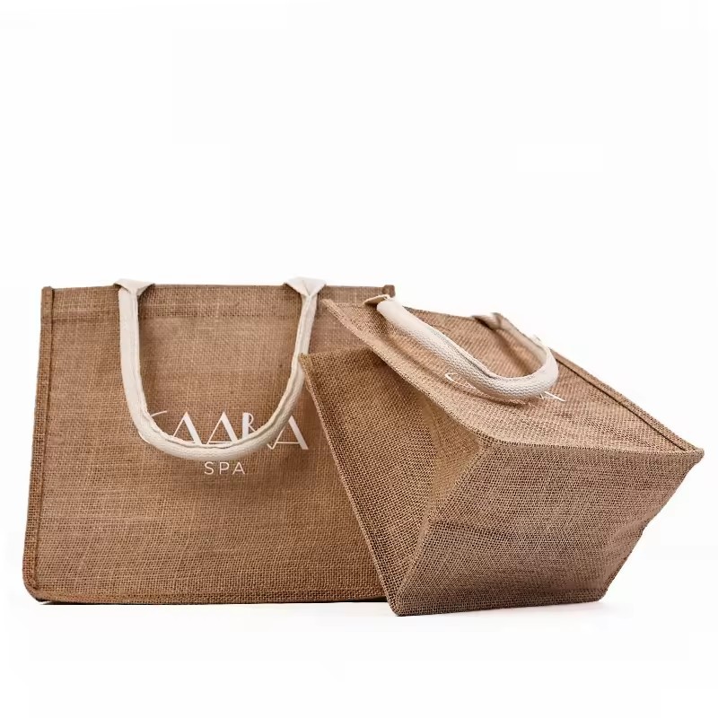 Portable linen shopping bag reusable Tote Bag with Festival Casual Traveling Tote Linen Bag