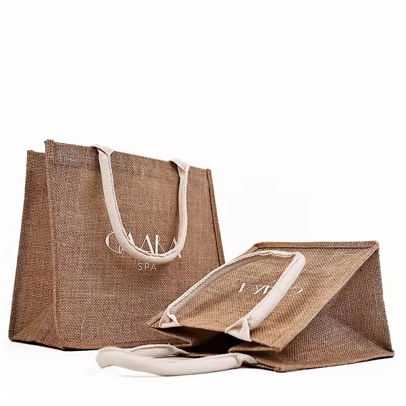 Portable linen shopping bag reusable Tote Bag with Festival Casual Traveling Tote Linen Bag