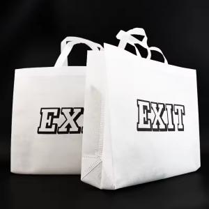 Non-woven white tote Bags Fabric Design shopping bag with printing logo Eco Material Handle Non Woven bag